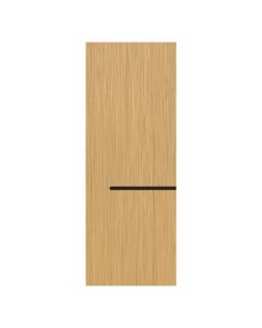 Villar Home Designs Prefinished Natural Wood Veneer Sandy Oak Victoria Wood Door Slab with Glossy Black Inserts