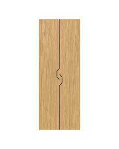 Villar Home Designs Prefinished Natural Wood Veneer Sandy Oak Challenge Wood Door Slab with Glossy Black Inserts