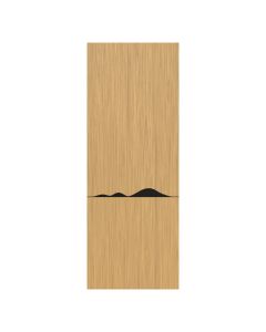 Villar Home Designs Prefinished Natural Wood Veneer Sandy Oak Julia Wood Door Slab with Glossy Black Inserts