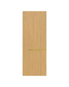 Villar Home Designs Prefinished Natural Wood Veneer Sandy Oak Victoria Wood Door Slab with Glossy Gold Inserts
