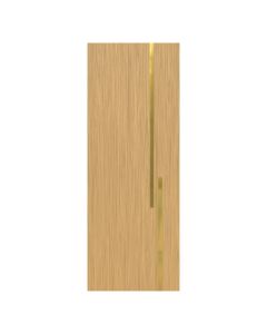 Villar Home Designs Prefinished Natural Wood Veneer Sandy Oak Meeting Wood Door Slab with Glossy Gold Inserts