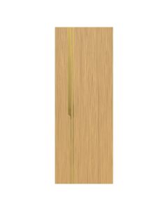 Villar Home Designs Prefinished Natural Wood Veneer Sandy Oak Ariana Wood Door Slab with Glossy Gold Inserts