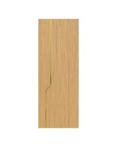 Villar Home Designs Prefinished Natural Wood Veneer Sandy Oak Nataly Wood Door Slab with Glossy Gold Inserts