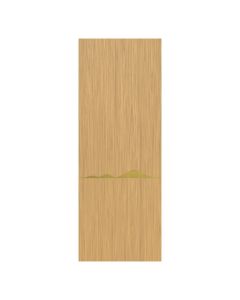 Villar Home Designs Prefinished Natural Wood Veneer Sandy Oak Julia Wood Door Slab with Glossy Gold Inserts