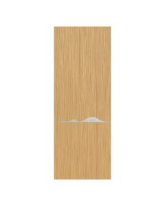 Villar Home Designs Prefinished Natural Wood Veneer Sandy Oak Julia Wood Door Slab with Glossy Silver Inserts