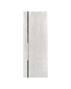 Villar Home Designs Prefinished Natural Wood Veneer White Oak Gravity Wood Door Slab with Matte Black Inserts