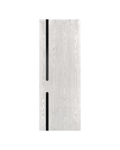 Villar Home Designs Prefinished Natural Wood Veneer White Oak Endless Wood Door Slab with Matte Black Inserts