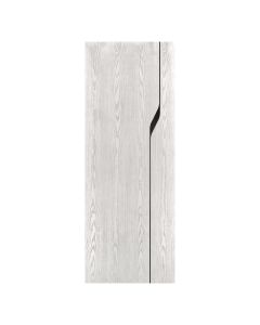 Villar Home Designs Prefinished Natural Wood Veneer White Oak Blossom Wood Door Slab with Matte Black Inserts