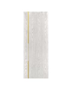 Villar Home Designs Prefinished Natural Wood Veneer White Oak Gravity Wood Door Slab with Matte Gold Inserts