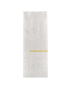 Villar Home Designs Prefinished Natural Wood Veneer White Oak Victoria Wood Door Slab with Matte Gold Inserts