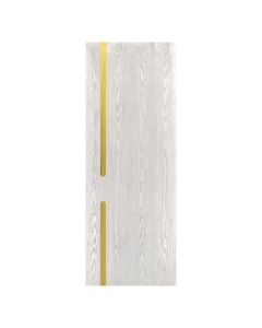 Villar Home Designs Prefinished Natural Wood Veneer White Oak Endless Wood Door Slab with Matte Gold Inserts