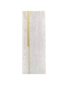 Villar Home Designs Prefinished Natural Wood Veneer White Oak Ariana Wood Door Slab with Matte Gold Inserts