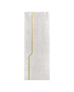 Villar Home Designs Prefinished Natural Wood Veneer White Oak Nataly Wood Door Slab with Matte Gold Inserts