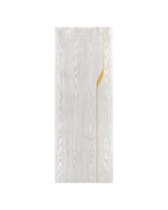Villar Home Designs Prefinished Natural Wood Veneer White Oak Blossom Wood Door Slab with Matte Gold Inserts
