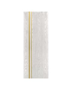 Villar Home Designs Prefinished Natural Wood Veneer White Oak Katty Wood Door Slab with Matte Gold Inserts