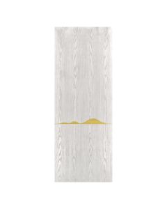Villar Home Designs Prefinished Natural Wood Veneer White Oak Julia Wood Door Slab with Matte Gold Inserts