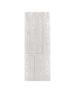 Villar Home Designs Prefinished Natural Wood Veneer White Oak Veronica Wood Door Slab with Matte Silver Inserts