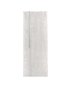 Villar Home Designs Prefinished Natural Wood Veneer White Oak Ariana Wood Door Slab with Matte Silver Inserts