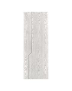 Villar Home Designs Prefinished Natural Wood Veneer White Oak Nataly Wood Door Slab with Matte Silver Inserts