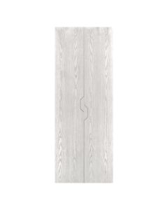 Villar Home Designs Prefinished Natural Wood Veneer White Oak Challenge Wood Door Slab with Matte Silver Inserts