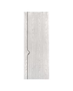 Villar Home Designs Prefinished Natural Wood Veneer White Oak Secret Wood Door Slab with Glossy Black Inserts