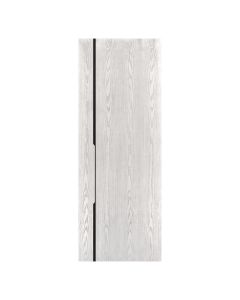Villar Home Designs Prefinished Natural Wood Veneer White Oak Gravity Wood Door Slab with Glossy Black Inserts