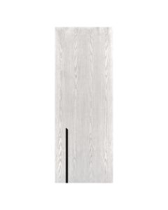 Villar Home Designs Prefinished Natural Wood Veneer White Oak Tiffany Wood Door Slab with Glossy Black Inserts