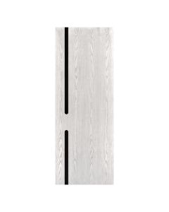 Villar Home Designs Prefinished Natural Wood Veneer White Oak Endless Wood Door Slab with Glossy Black Inserts