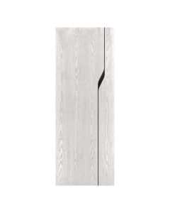 Villar Home Designs Prefinished Natural Wood Veneer White Oak Blossom Wood Door Slab with Glossy Black Inserts