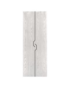 Villar Home Designs Prefinished Natural Wood Veneer White Oak Challenge Wood Door Slab with Glossy Black Inserts
