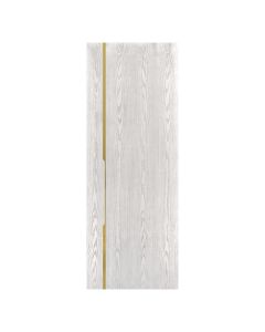 Villar Home Designs Prefinished Natural Wood Veneer White Oak Gravity Wood Door Slab with Glossy Gold Inserts