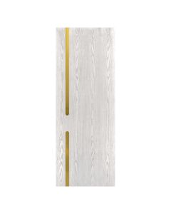 Villar Home Designs Prefinished Natural Wood Veneer White Oak Endless Wood Door Slab with Glossy Gold Inserts