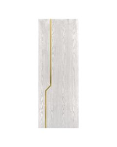 Villar Home Designs Prefinished Natural Wood Veneer White Oak Nataly Wood Door Slab with Glossy Gold Inserts