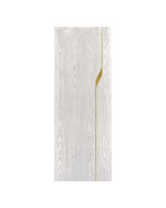 Villar Home Designs Prefinished Natural Wood Veneer White Oak Blossom Wood Door Slab with Glossy Gold Inserts