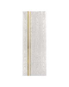 Villar Home Designs Prefinished Natural Wood Veneer White Oak Katty Wood Door Slab with Glossy Gold Inserts