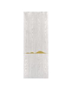 Villar Home Designs Prefinished Natural Wood Veneer White Oak Julia Wood Door Slab with Glossy Gold Inserts