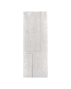 Villar Home Designs Prefinished Natural Wood Veneer White Oak Veronica Wood Door Slab with Glossy Silver Inserts