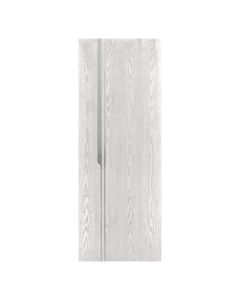 Villar Home Designs Prefinished Natural Wood Veneer White Oak Ariana Wood Door Slab with Glossy Silver Inserts