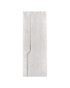 Villar Home Designs Prefinished Natural Wood Veneer White Oak Nataly Wood Door Slab with Glossy Silver Inserts