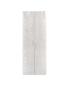 Villar Home Designs Prefinished Natural Wood Veneer White Oak Challenge Wood Door Slab with Glossy Silver Inserts