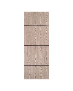Villar Home Designs Prefinished Natural Wood Veneer Dark Oak Orion Wood Door Slab with Black Lines