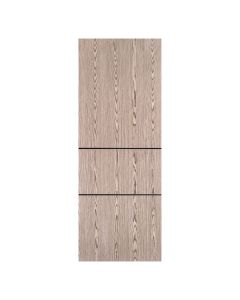 Villar Home Designs Prefinished Natural Wood Veneer Dark Oak Twice Wood Door Slab with Black Lines