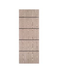 Villar Home Designs Prefinished Natural Wood Veneer Dark Oak Calm Wood Door Slab with Black Lines