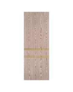 Villar Home Designs Prefinished Natural Wood Veneer Dark Oak Melody Wood Door Slab with Gold Lines