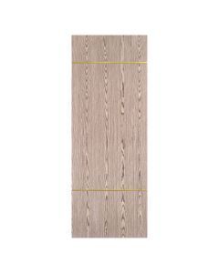 Villar Home Designs Prefinished Natural Wood Veneer Dark Oak Simple Wood Door Slab with Gold Lines