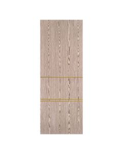 Villar Home Designs Prefinished Natural Wood Veneer Dark Oak Sasha Wood Door Slab with Gold Lines