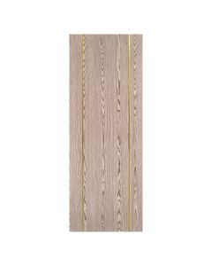 Villar Home Designs Prefinished Natural Wood Veneer Dark Oak Beauty Wood Door Slab with Gold Lines