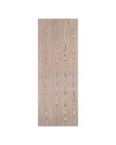 Villar Home Designs Prefinished Natural Wood Veneer Dark Oak Melody Wood Door Slab with Silver Lines