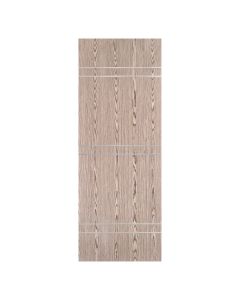 Villar Home Designs Prefinished Natural Wood Veneer Dark Oak Height Wood Door Slab with Silver Lines