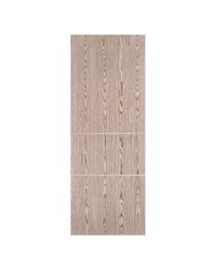 Villar Home Designs Prefinished Natural Wood Veneer Dark Oak Twice Wood Door Slab with Silver Lines